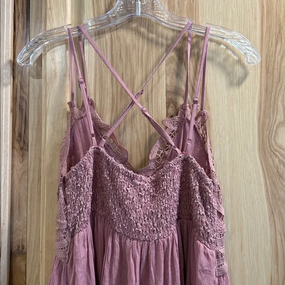 NWT Listicle Dusty Rose Ruffle Lace Victorian Inspired Feminine Maxi Dress Sz L - Picture 8 of 13